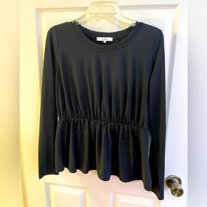 Ro&de Microfiber Black Peplum Shirt M